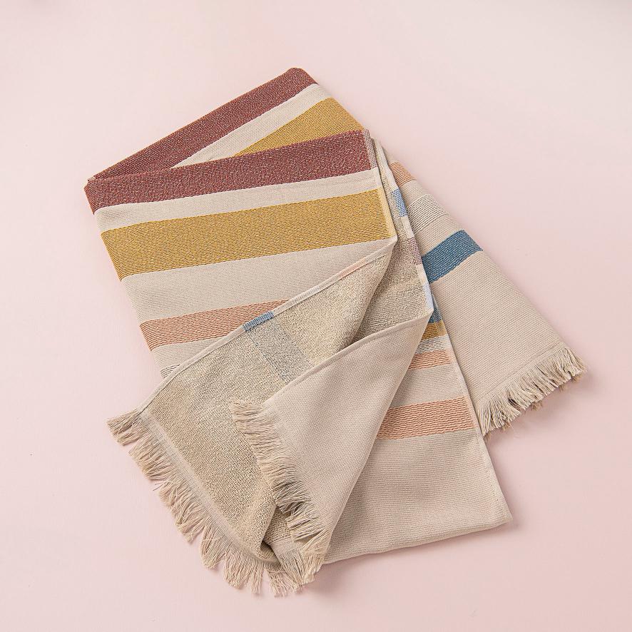 Mia Zia - Linge de Plage Haut de Gamme - Fouta Handdoek - "Tichka" Thema Ficelle achtergrond