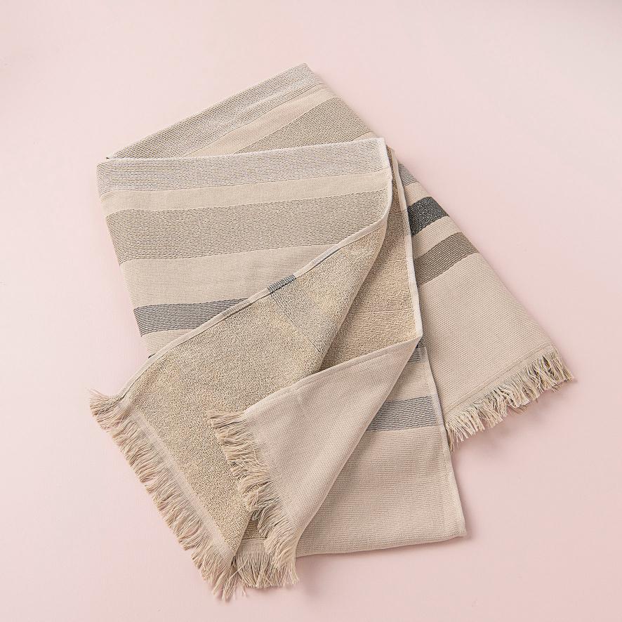 Mia Zia - TipyLinge de Plage Haut de Gamme - Fouta Handdoek - Het thema "Tipy" Ficelle achtergrond