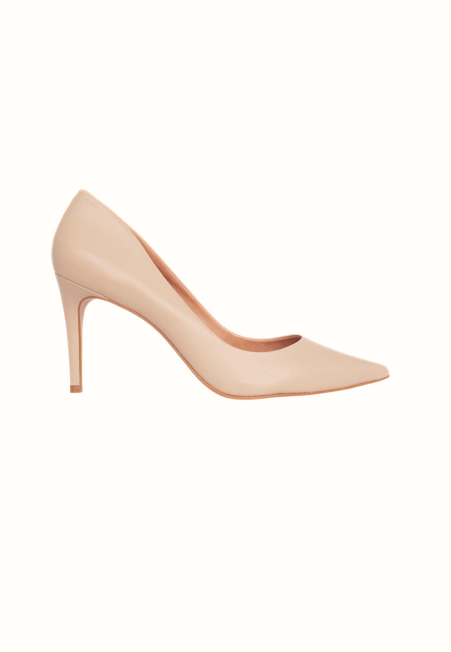 Mangará Beri Leren Pumps - 8,7 cm Hoge Hak - Beige
