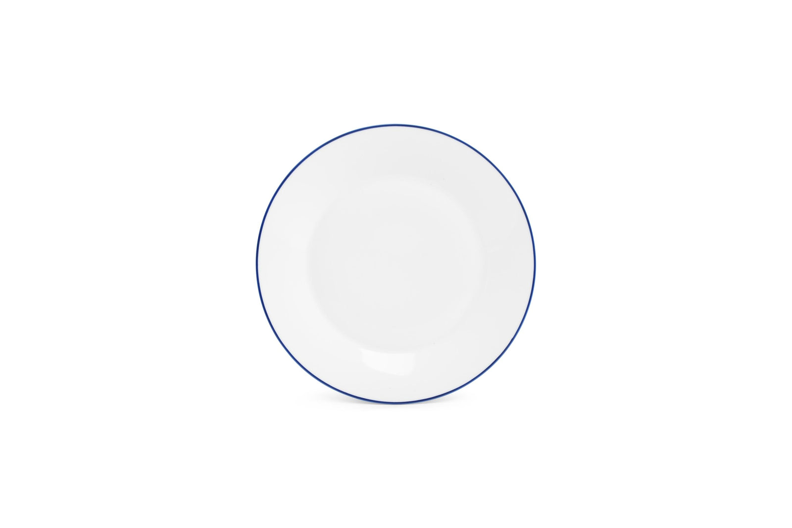 S&P - Basic White Plat bord 24cm blue rim Basic White - 1 SET - 6 stuks