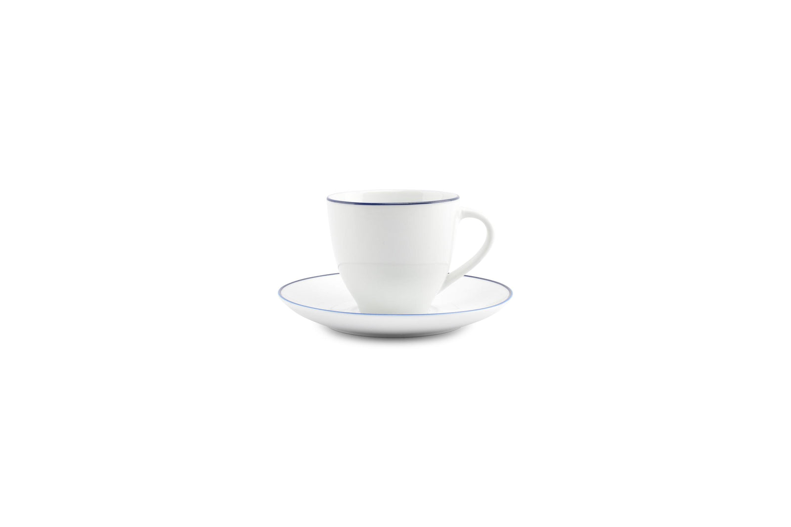 S&P - Basic White Kop 20cl blue rim Basic White - 1 SET - 6 stuks
