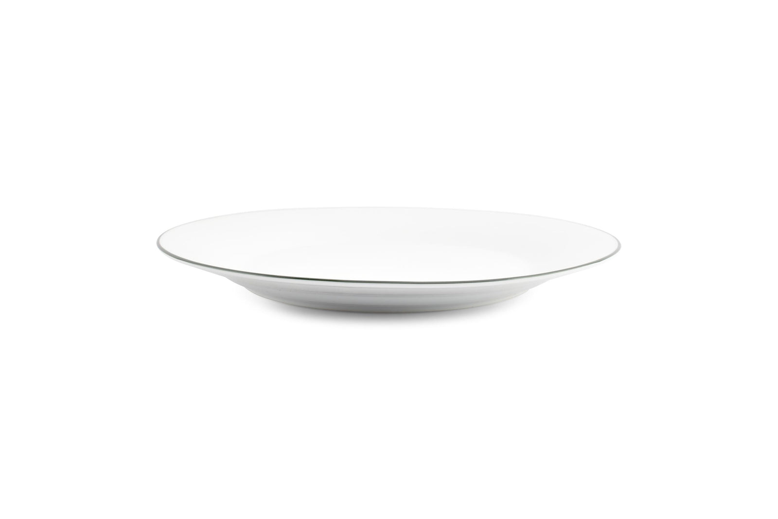 S&P - Basic White Plat bord 27cm green rim Basic White - 1 SET - 6 stuks