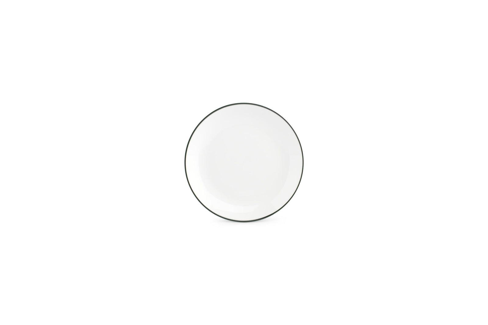 S&P - Basic White Plat bord 15cm coupe green rim Basic White - 1 SET - 6 stuks