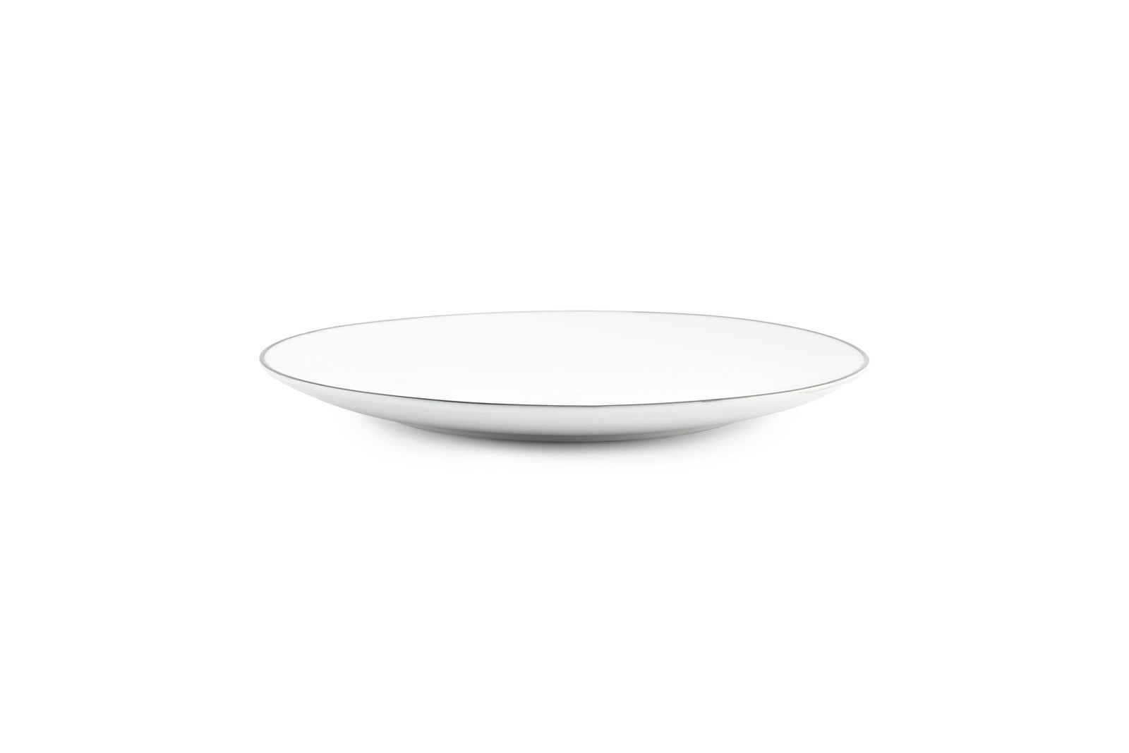 S&P - Basic White Plat bord 24cm coupe green rim Basic White - 1 SET - 6 stuks