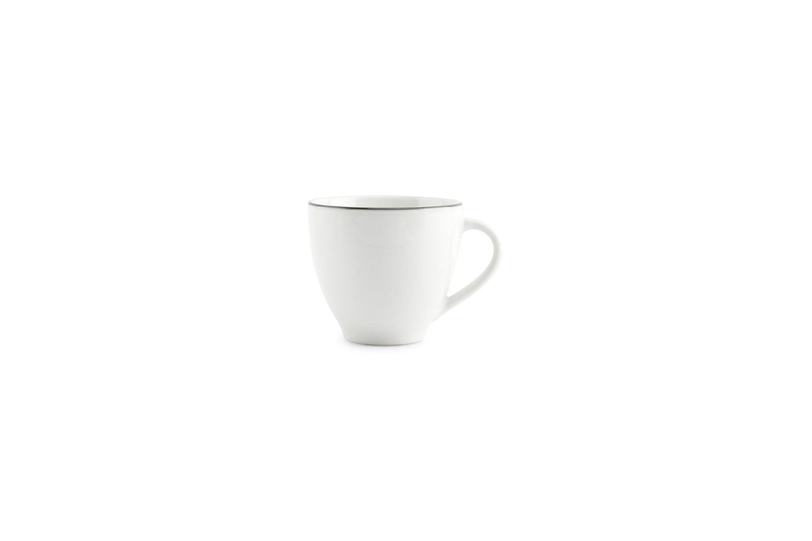 S&P - Basic White Kop 20cl green rim Basic White - 1 SET - 6 stuks