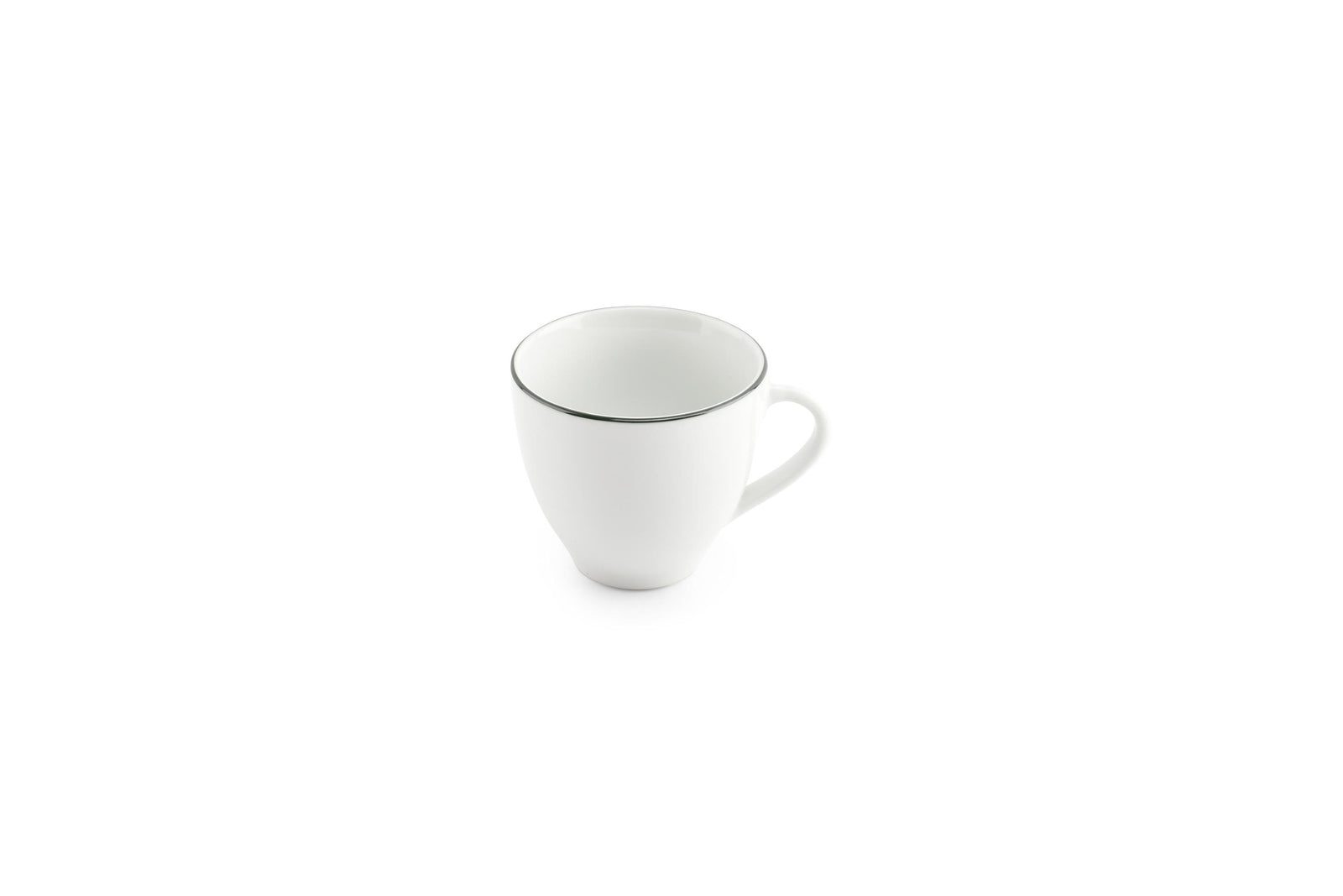 S&P - Basic White Kop 20cl green rim Basic White - 1 SET - 6 stuks