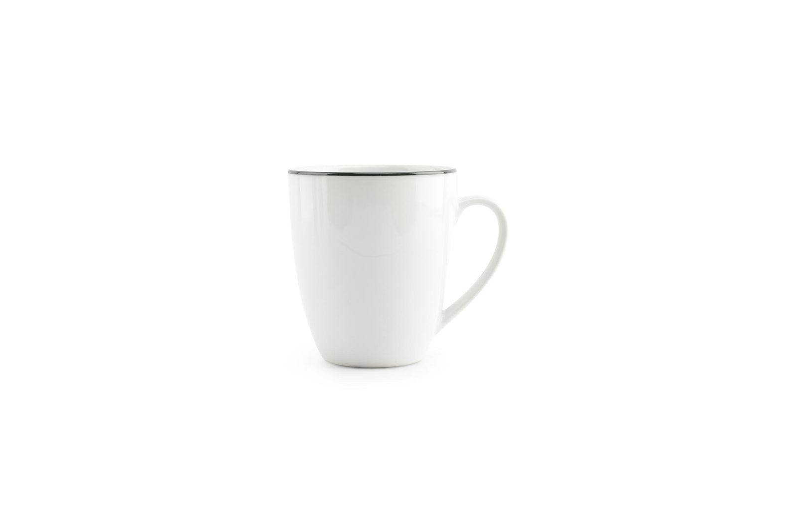 S&P - Basic White Beker 38cl green rim Basic White - 1 SET - 6 stuks