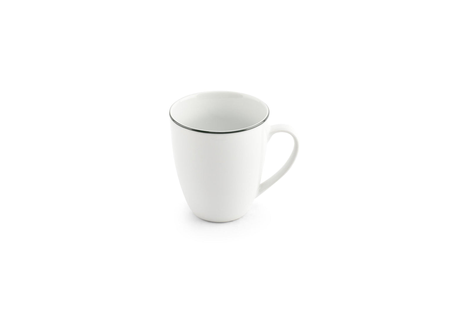 S&P - Basic White Beker 38cl green rim Basic White - 1 SET - 6 stuks