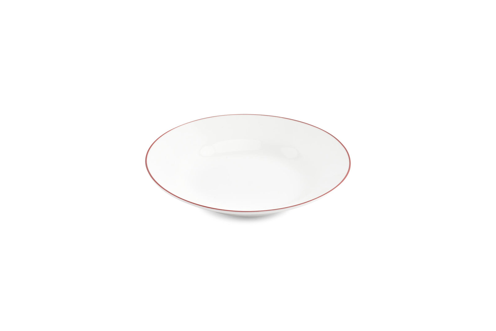 S&P - Basic White Diep bord 23xH4cm burgundy rim Basic White - 1 SET - 6 stuks