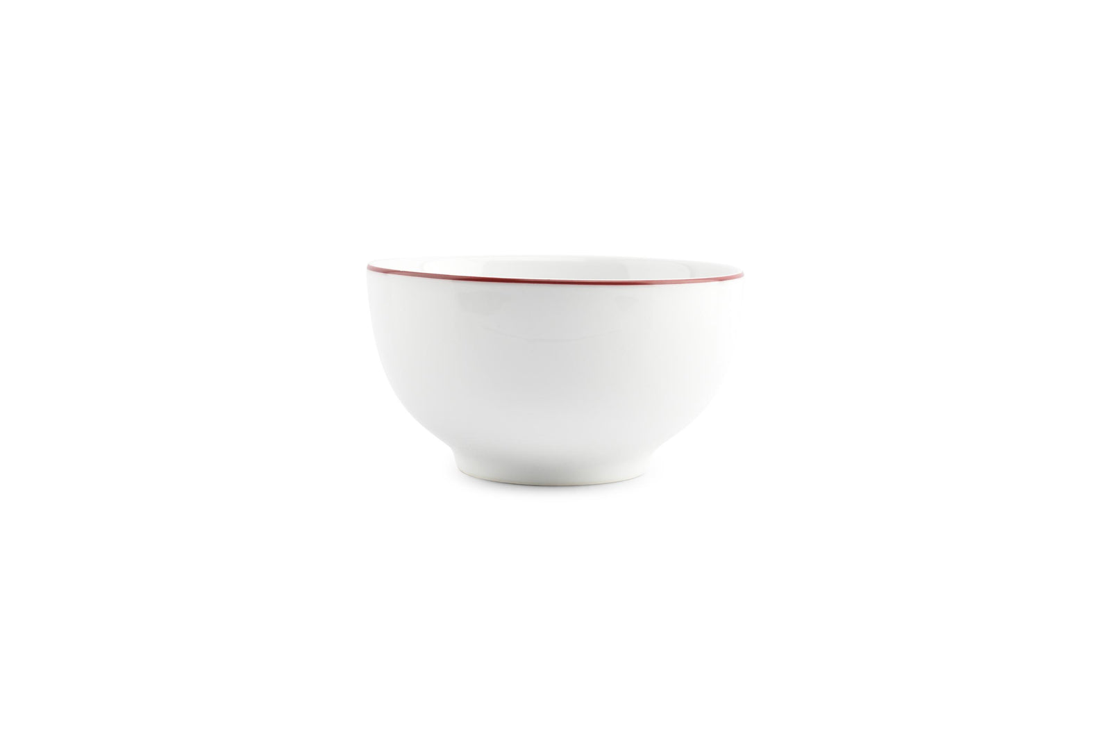 S&P - Basic White Kom 14xH8cm burgundy rim Basic White - 1 SET - 6 stuks