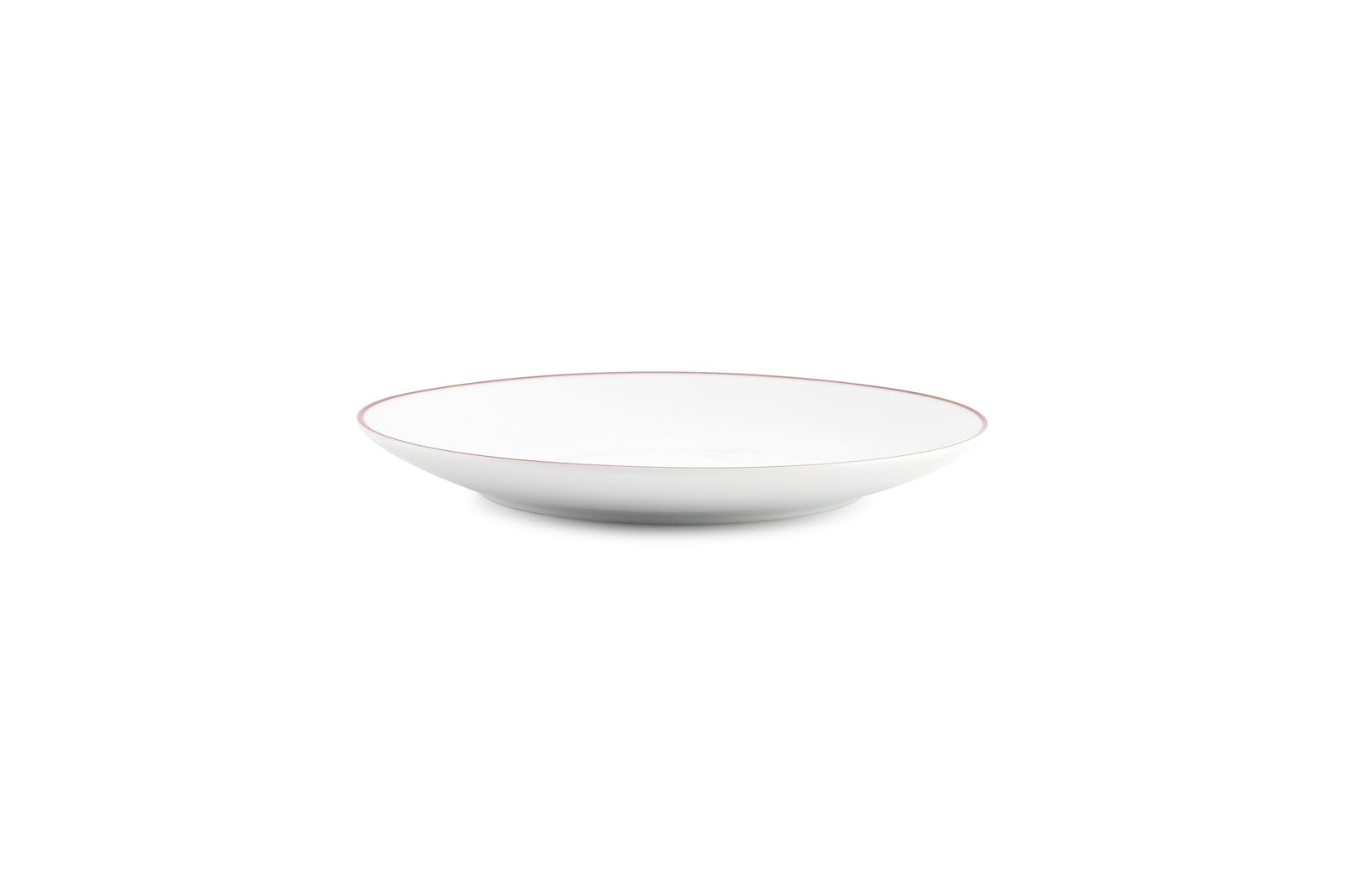 S&P - Basic White Plat bord 20,5cm coupe burgundy rim Basic White - 1 SET - 6 stuks