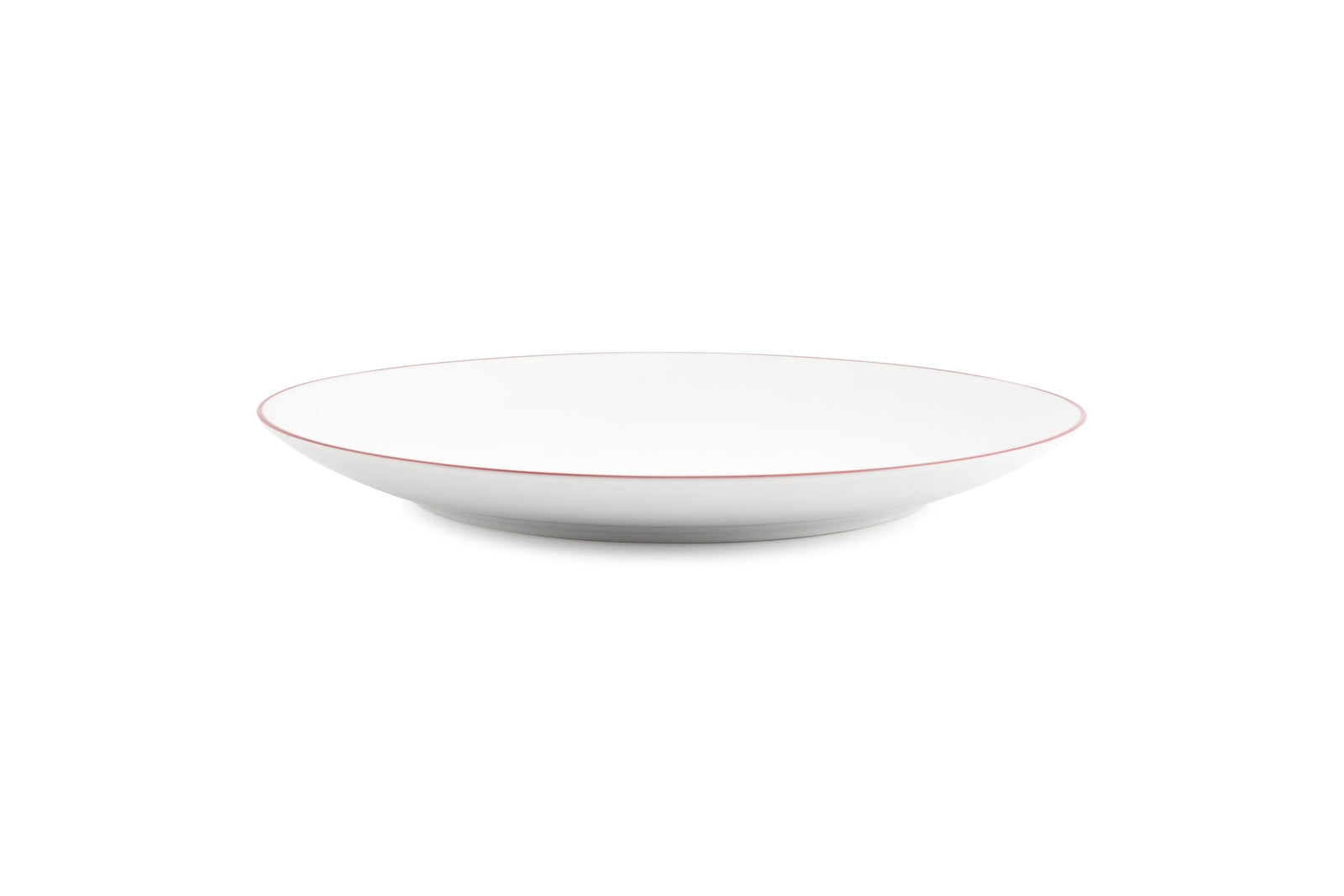 S&P - Basic White Plat bord 26,5cm coupe burgundy rim Basic White - 1 SET - 6 stuks