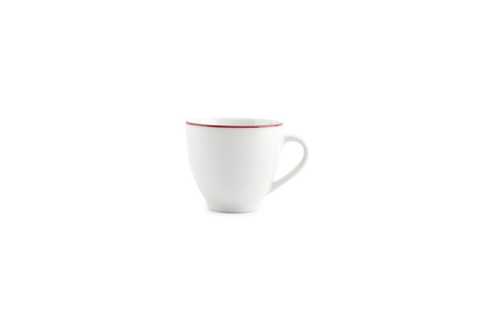 S&P - Basic White Kop 20cl burgundy rim Basic White - 1 SET - 6 stuks
