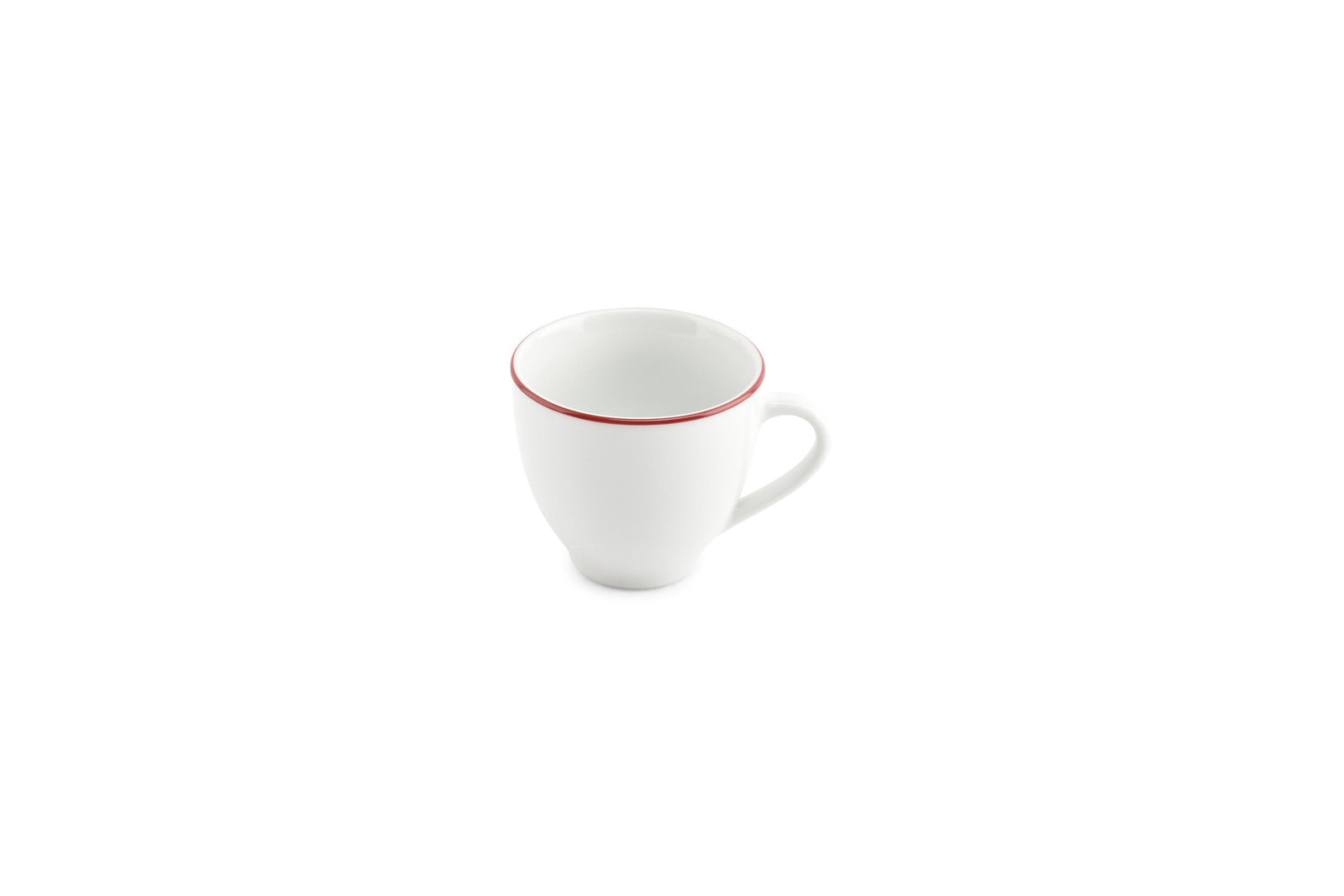 S&P - Basic White Kop 20cl burgundy rim Basic White - 1 SET - 6 stuks