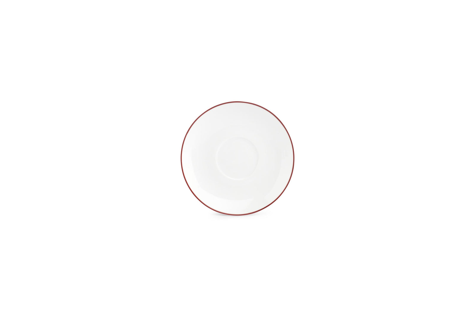 S&P - Basic White Schotel 14,5cm burgundy rim Basic White - 1 SET - 6 stuks