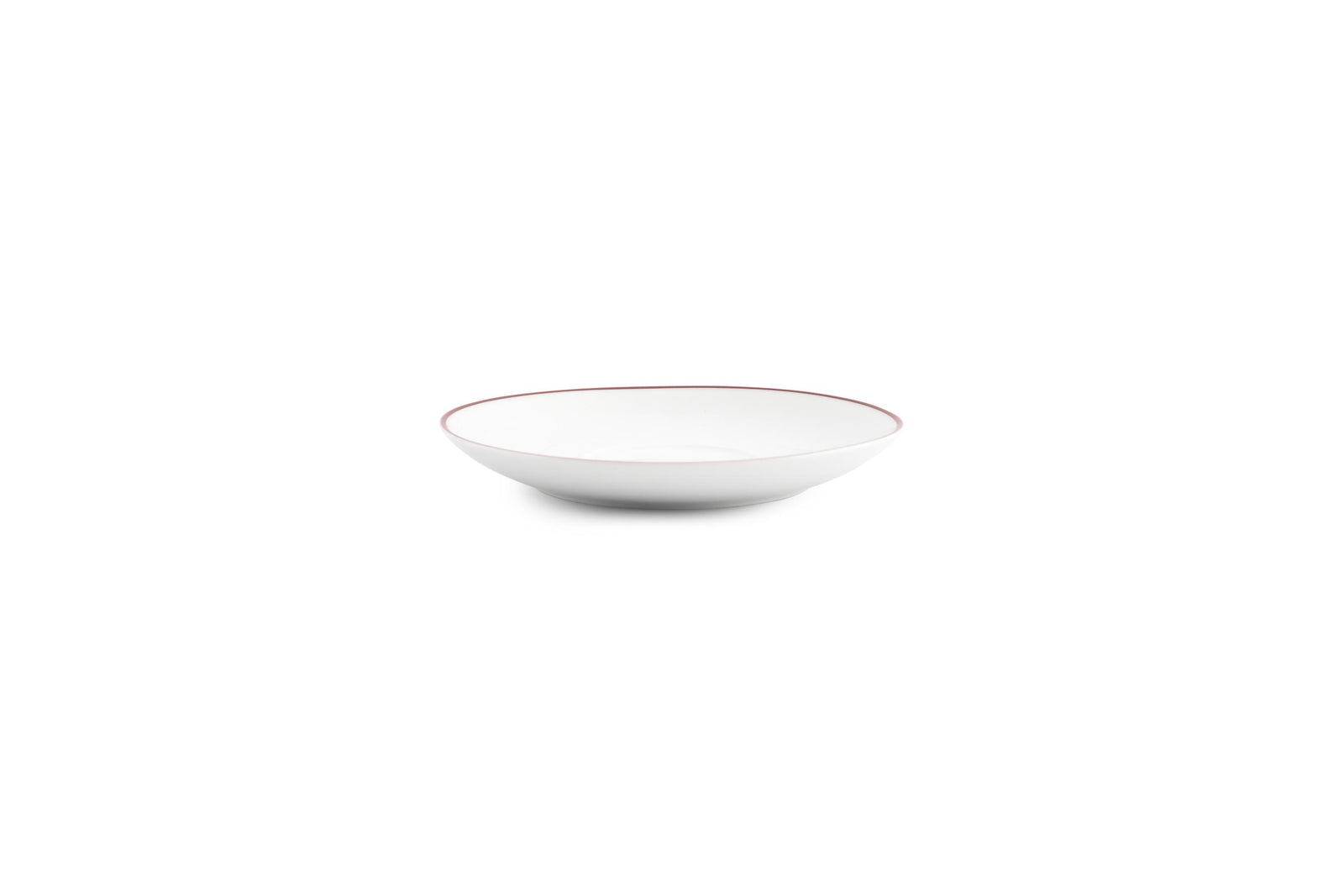 S&P - Basic White Schotel 14,5cm burgundy rim Basic White - 1 SET - 6 stuks