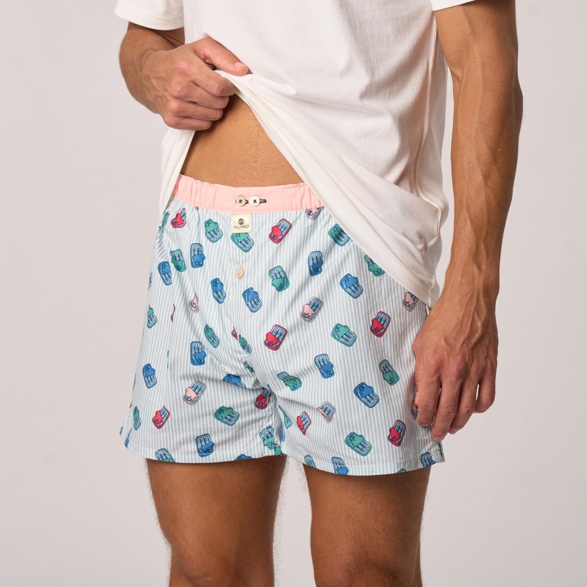 Caleçon en 100% coton bio - Sardine - Bleu