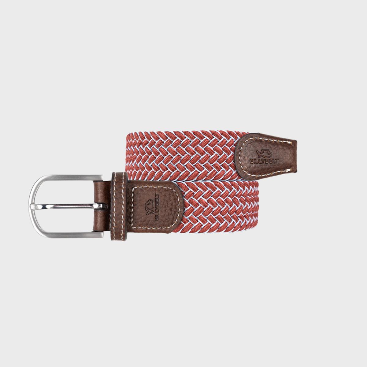 Ceinture tressée élastique multicolore - Sienne - Rouge