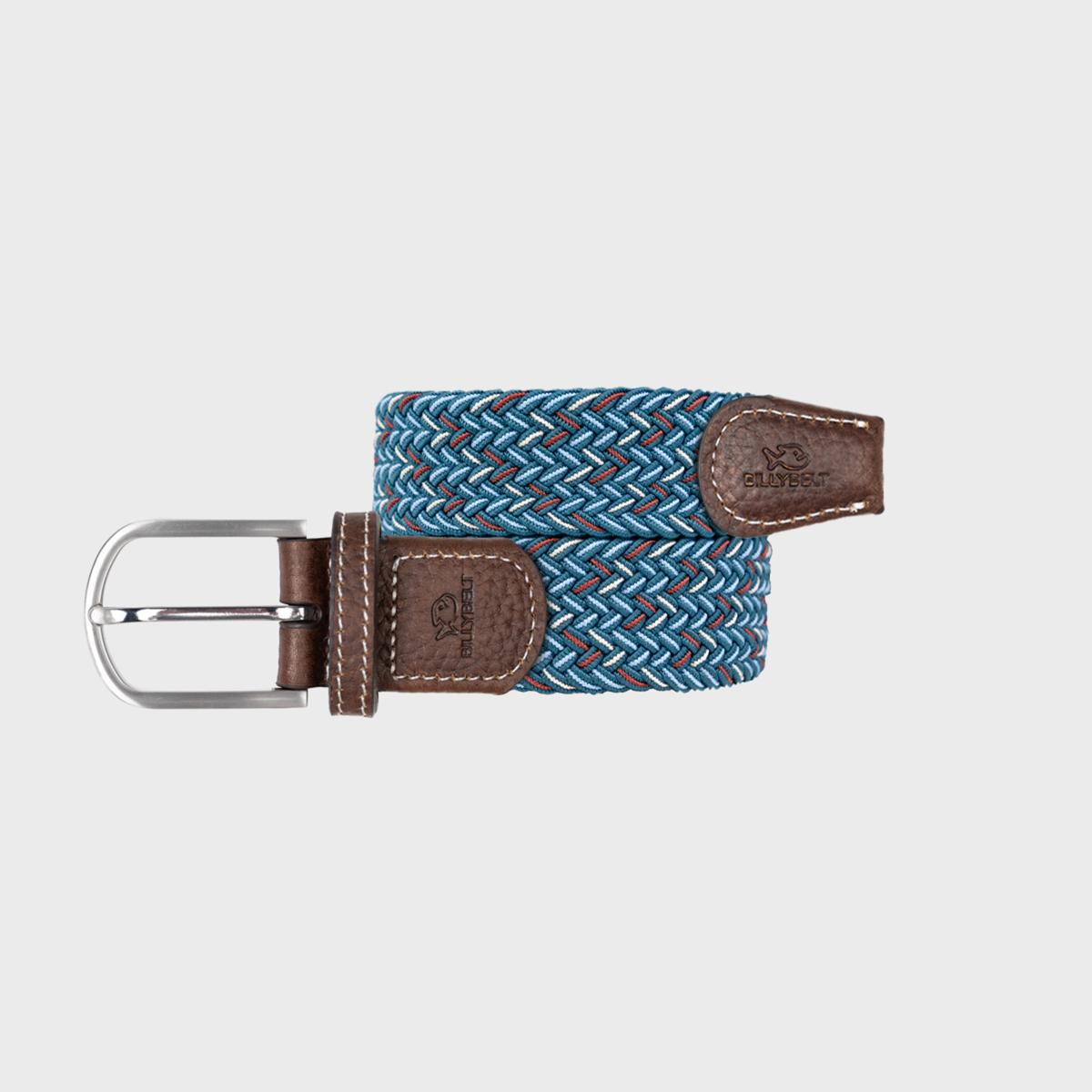 Meerkleurige gevlochten elastische riem - Alberta - Blauw