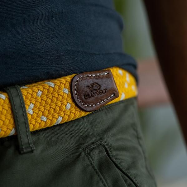 Ceinture tressée élastique multicolore - Izamal - Jaune