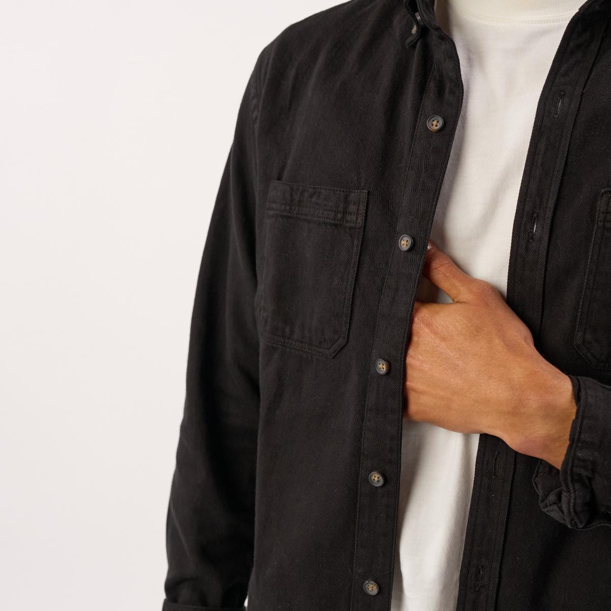 Denim hemd - Zwart