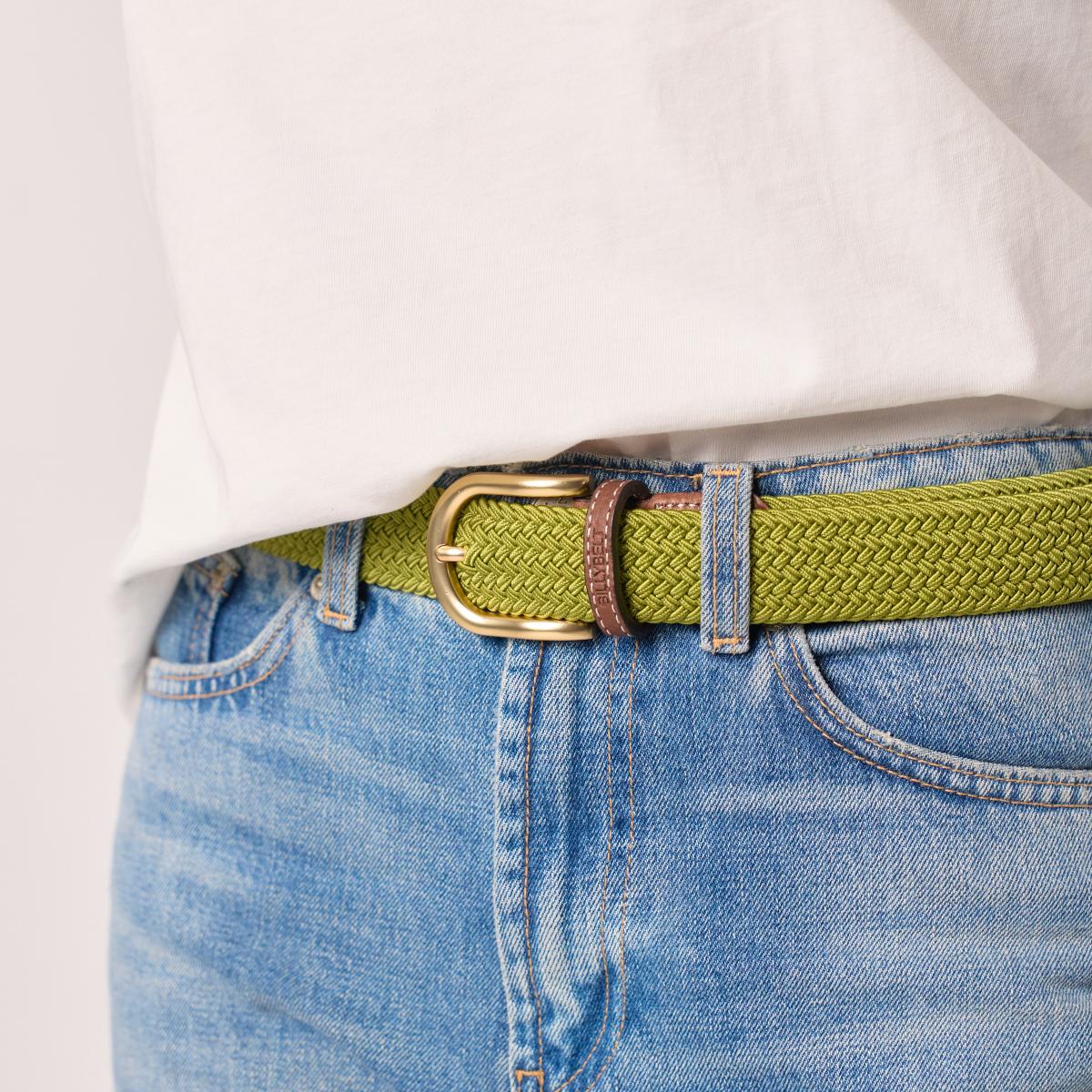 Ceinture femme tressée - Olive