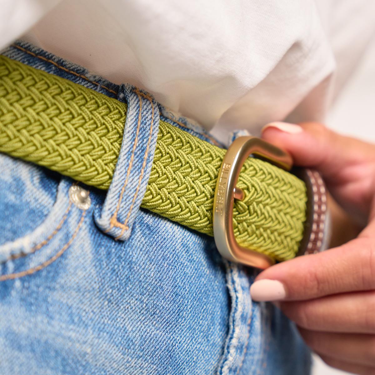 Ceinture femme tressée - Olive