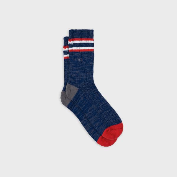 Chausettes en coton épais - St Andrews, bleu et rouge