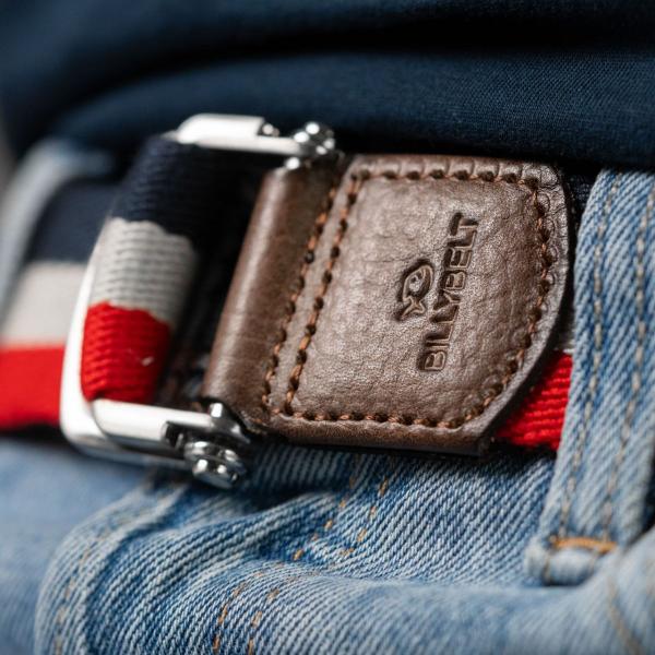 Meerkleurige stoffen riem - Blauw, wit en rood