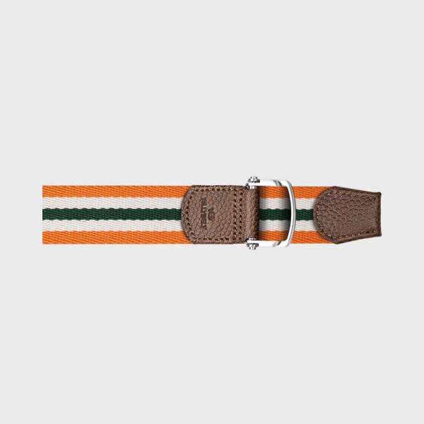 Meerkleurige stoffen riem - Oranje, wit en groen