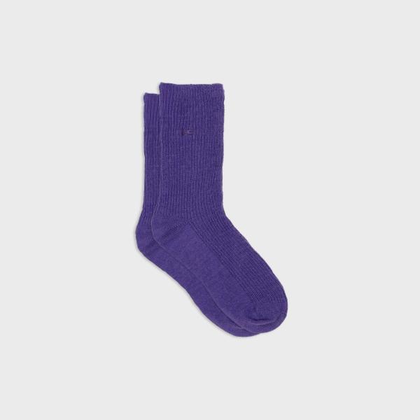 Chausettes en laine unies - Violet
