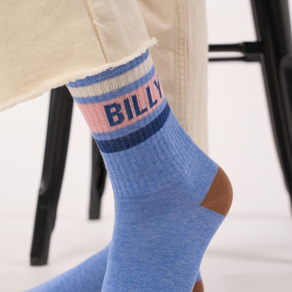Chaussettes rétro en coton Tennis - Bleu et rose