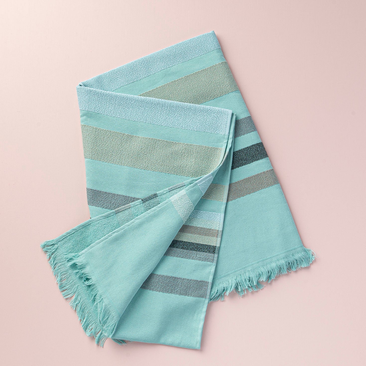 Mia Zia - Linge de Plage Haut de Gamme - Fouta Handdoek - "Tipy" Thema aqua achtergrond