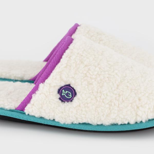 Sherpa pantoffels - Beige en paars