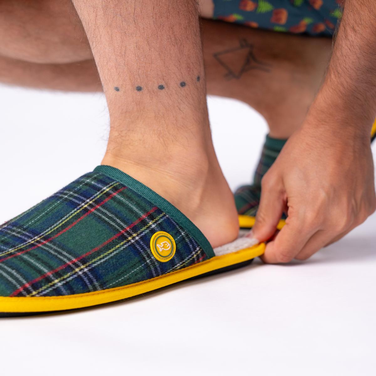 Chaussons à carreaux - Vert