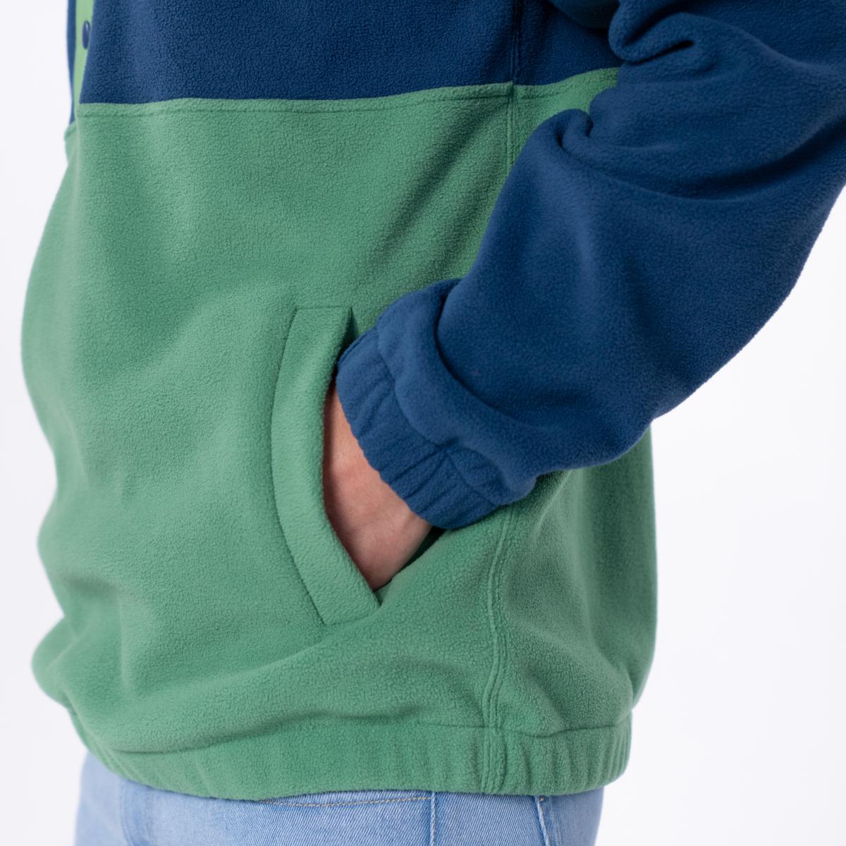 Sweat en polaire - Marine et vert - Bleu