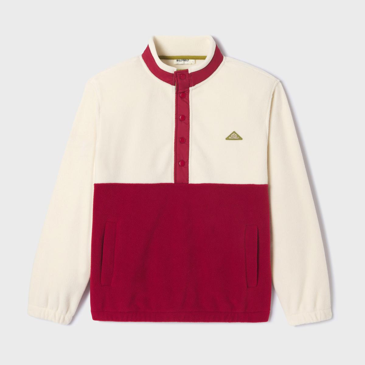 Sweat en polaire - Blanc et bordeaux