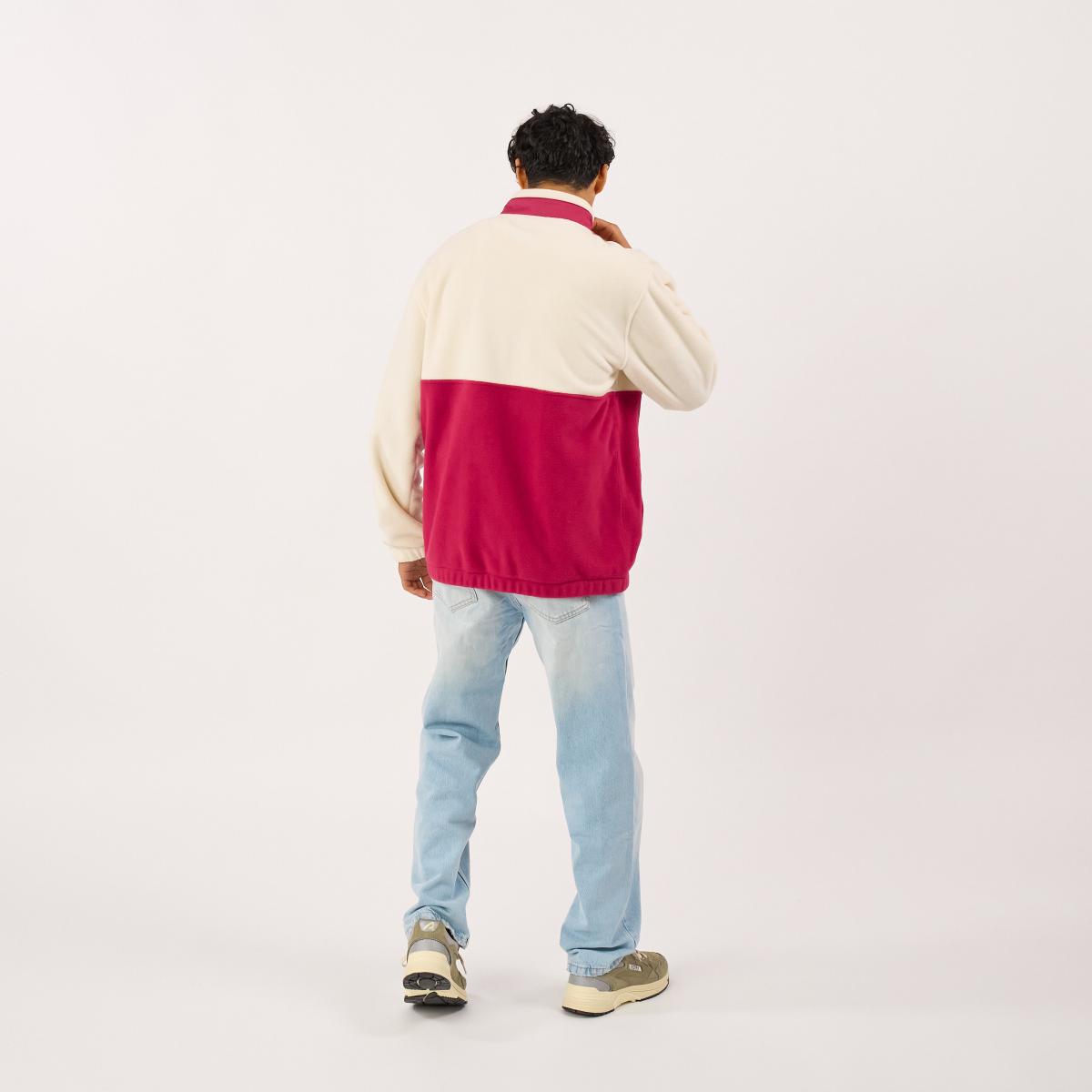 Sweat en polaire - Blanc et bordeaux