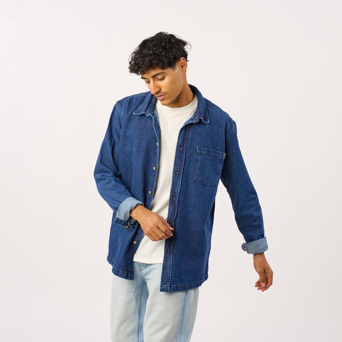 Surchemise en denim - Denim stone - Bleu