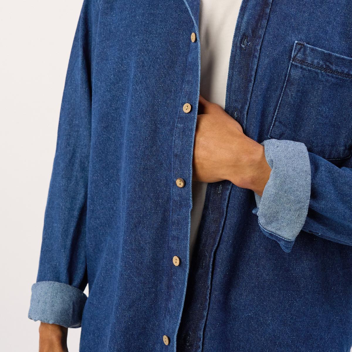 Surchemise en denim - Denim stone - Bleu