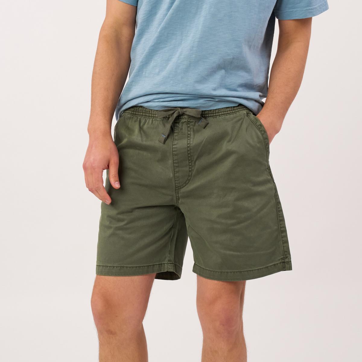 Katoenen short - Kaki - Groen