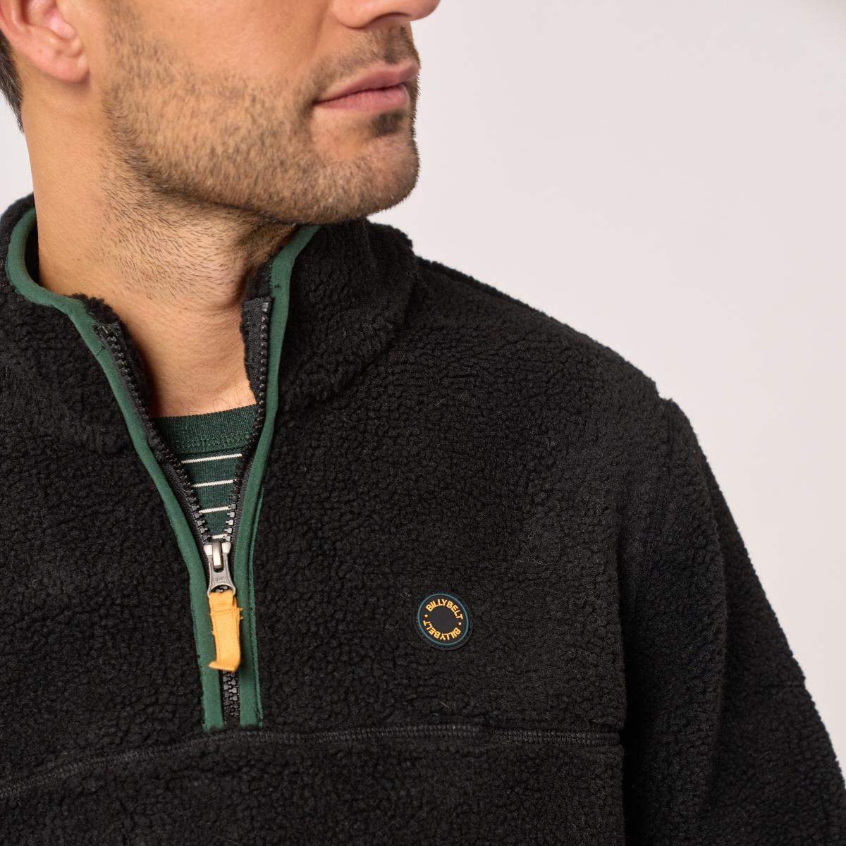 Pull en sherpa en col zippé - Noir