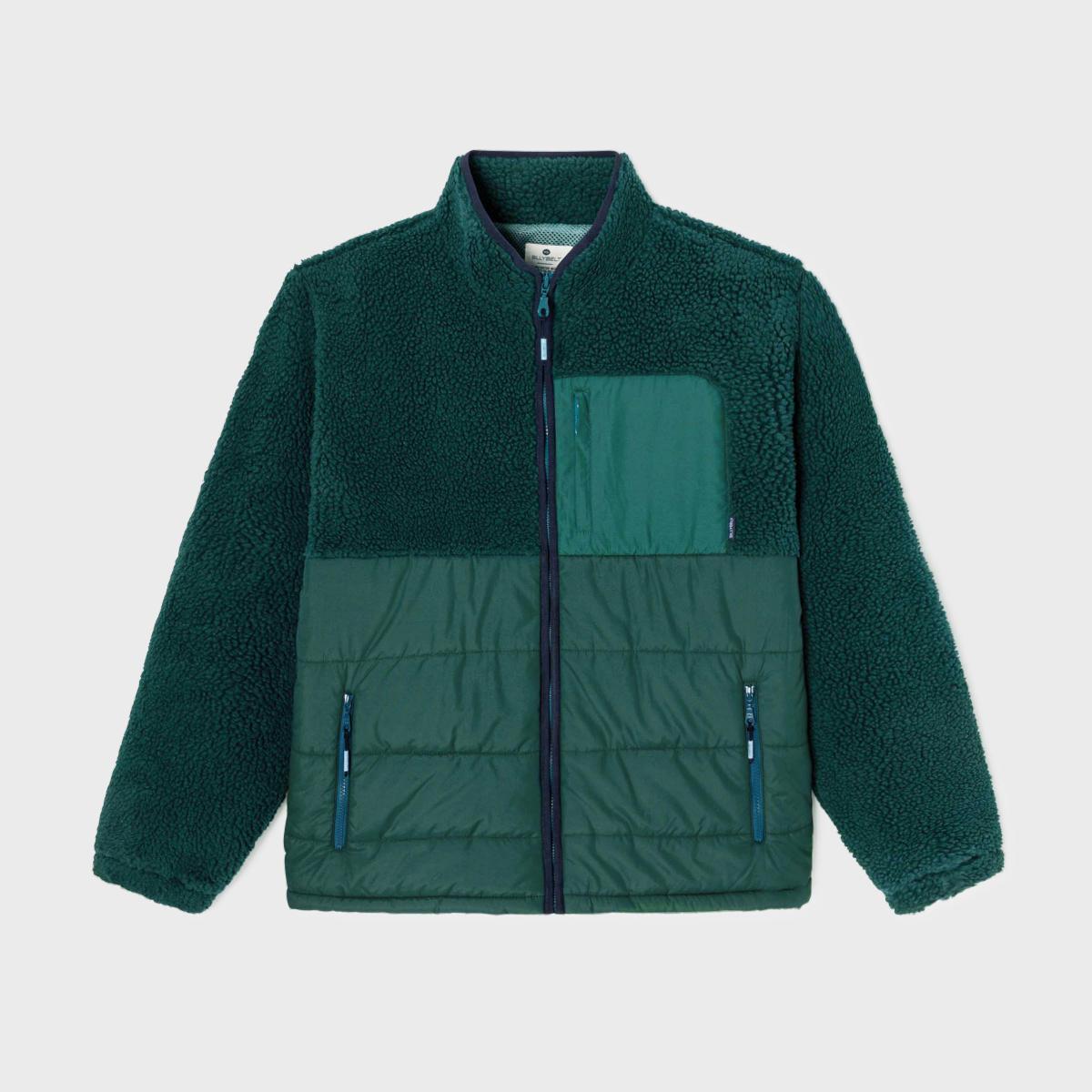 Veste bi-matières manches longues - Vert
