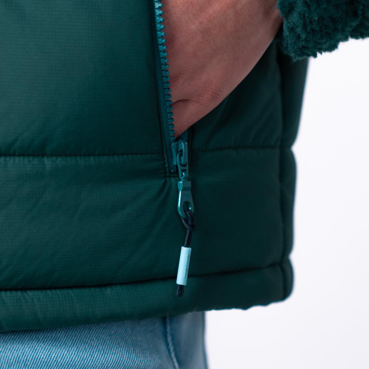 Veste bi-matières manches longues - Vert