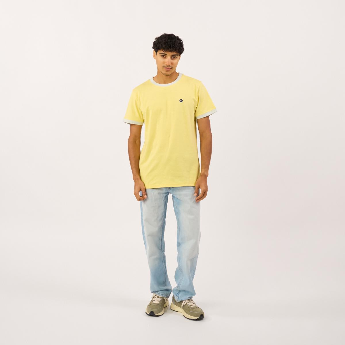 T-shirt van 100% biologisch katoen garment dye - Marineblauw