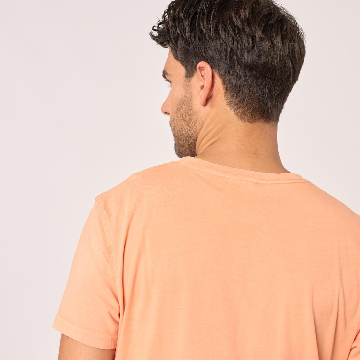 T-shirt en 100% coton bio garment dye - Orange
