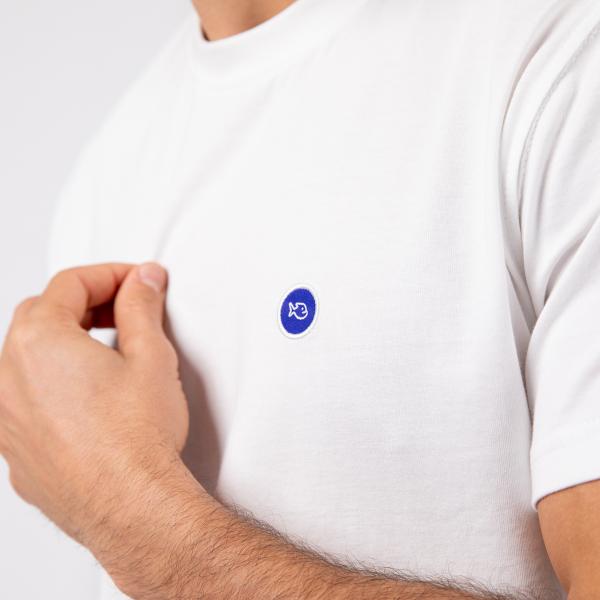 T-shirt en 100% coton bio vintage - Blanc, imprimé surfer