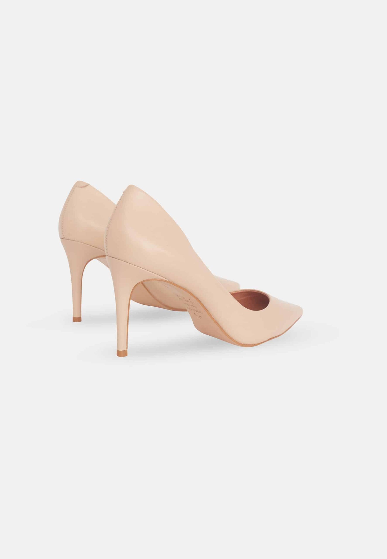Mangará Beri Leren Pumps - 8,7 cm Hoge Hak - Beige
