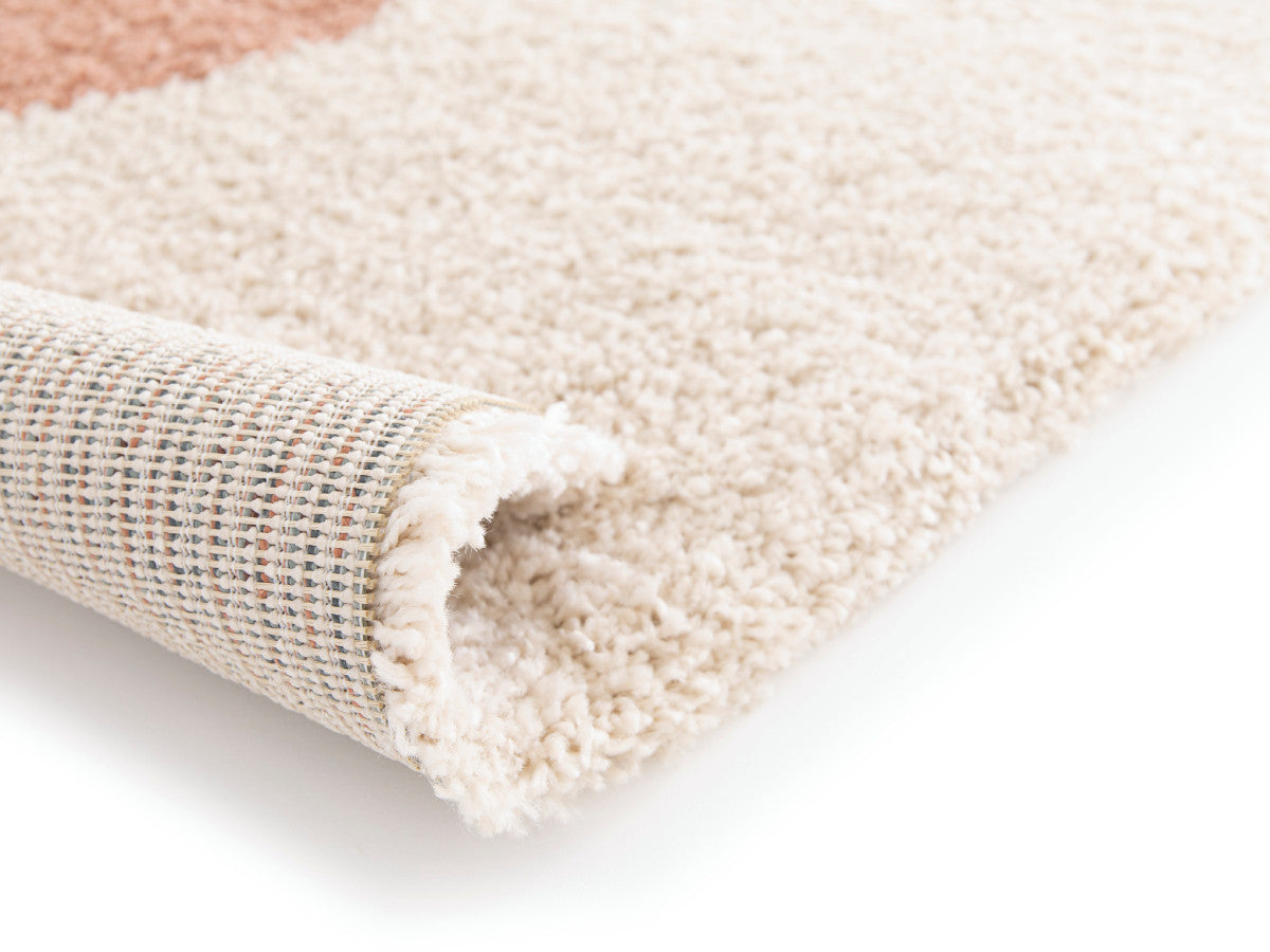 ADELINE vloerkleed met halflang haar abstract motief - Geel