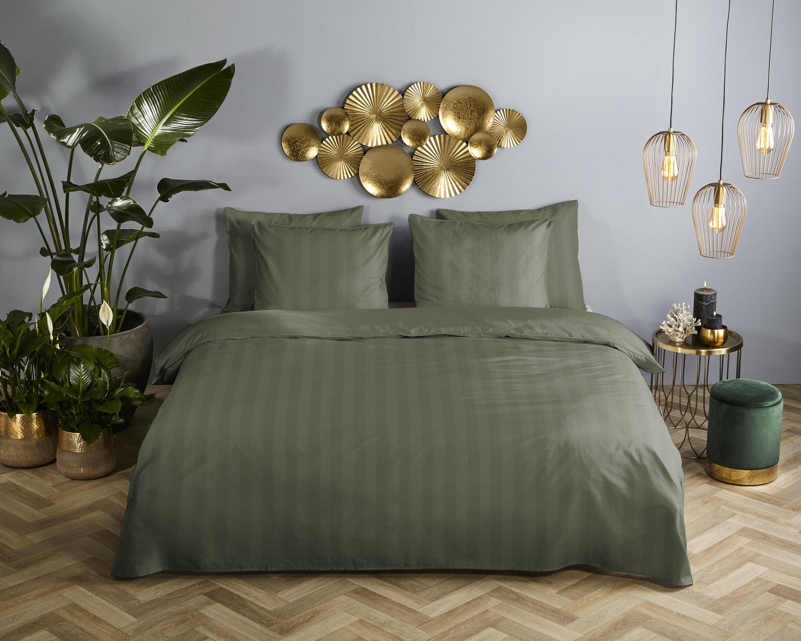 Descanso - Dekbedovertrek - Hotel Sevilla - Olive Green